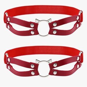 🚨 Faux Leather Leg Harness Garter Belts Adjustable Punk Thigh Garter 2pcs